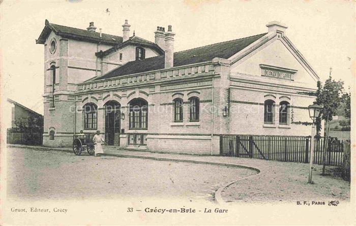 Crecy-en-Brie MEAUX 77 Seine-et-Marne La gare Bahnhof