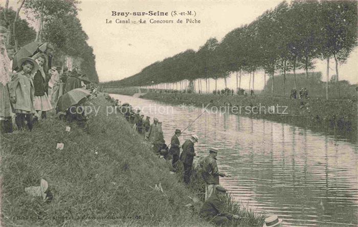 Bray-sur-Seine PROVINS 77 Seine-et-Marne Le Canal Concours de Pêche