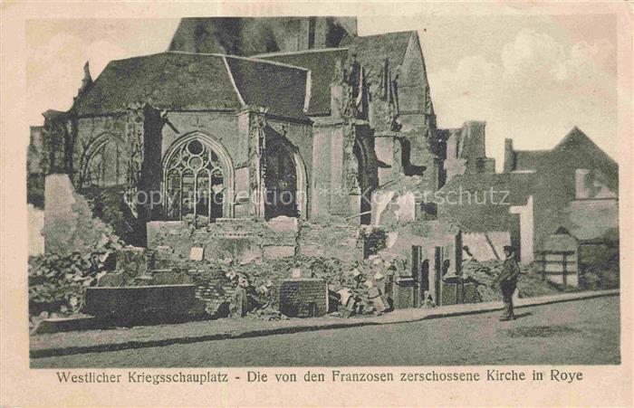 Roye  Montdidier 80 Somme Westlicher Kriegsschauplatz Die von den Franzosen zers