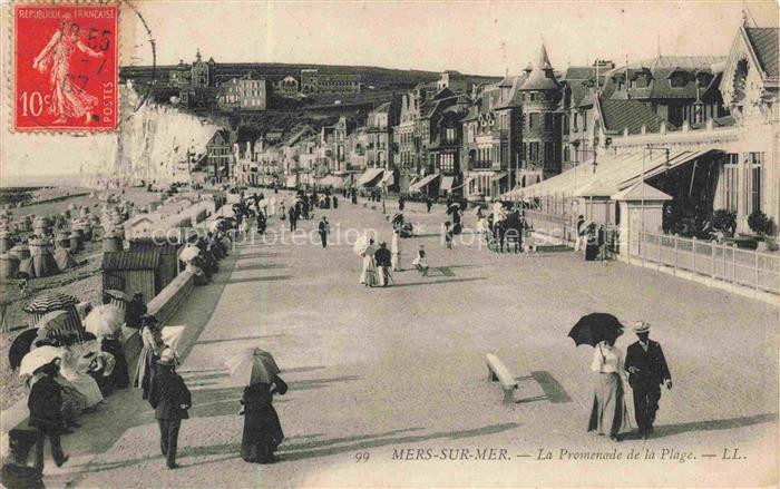 MERS-SUR-MER MERS-LES-BAINS Abbeville 80 Somme La promenade de la plage