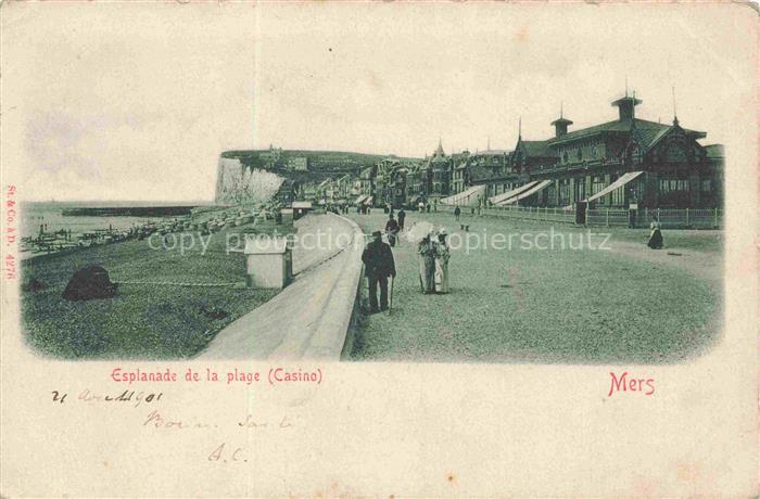 MERS-SUR-MER MERS-LES-BAINS Abbeville 80 Somme Esplanade de la plage et le casin
