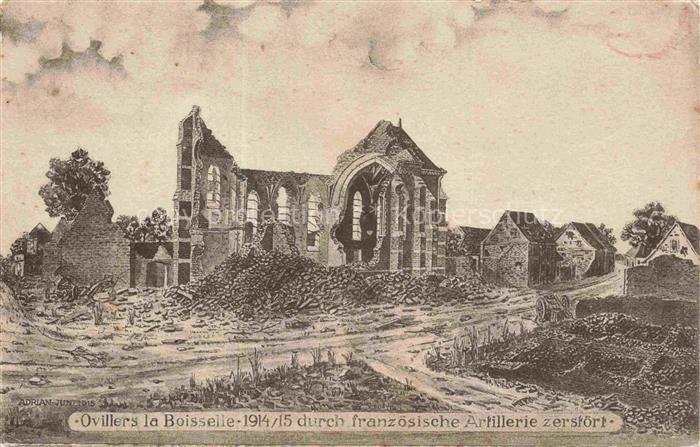 Ovillers-la-Boisselle PERONNE 80 Somme 1914-15 durch franzoesische Artillerie ze