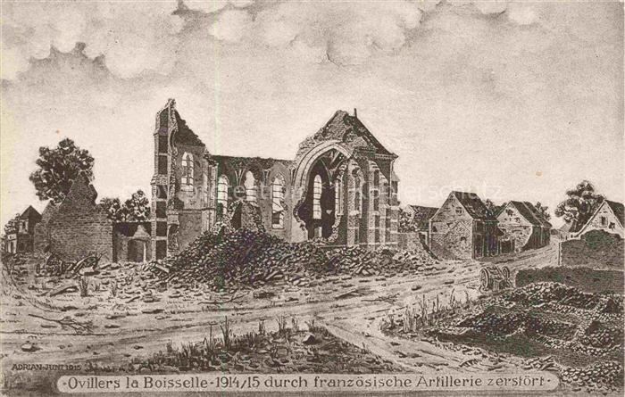 Ovillers-la-Boisselle PERONNE 80 Somme 1914-15 durch franzoesische Artillerie ze