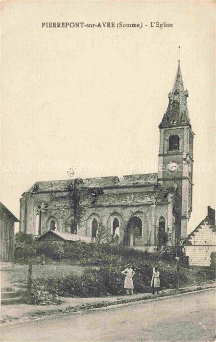 Pierrepont-sur-Avre Montdidier 80 Somme Eglise Kirche Truemmer 1. Weltkrieg