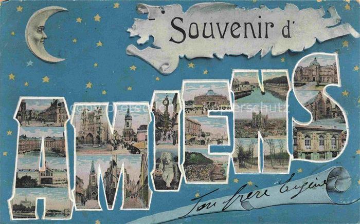 AMIENS 80 Somme Souvenir de la ville vues d'ensemble Schriftzug