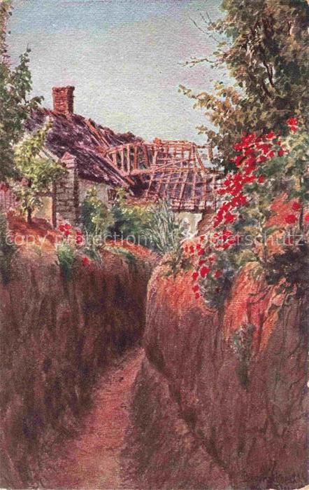 Beuvraignes Montdidier 80 Somme Postgang Laufgraben in vorderster Stellung Truem