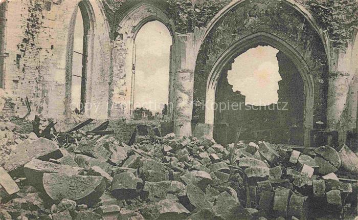 Beuvraignes Montdidier 80 Somme Innenansicht der von den Franzosen zerschossene