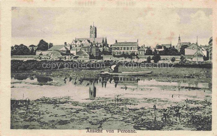 PERONNE  80 Somme Ansicht mit Kirche