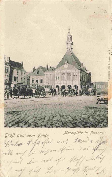 PERONNE  80 Somme Marktplatz