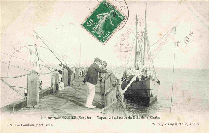 Ile-de-Noirmoutier Sables-d Olonne 85 Vendee Vapeur à l'estacade du Bois de la C