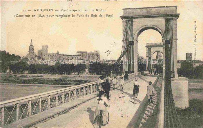 AVIGNON 84 Vaucluse Pont suspendu sur le Rhône
