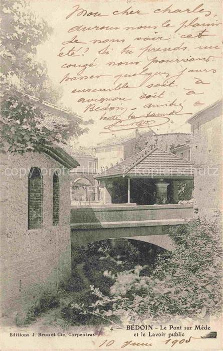 Bedoin Carpentras 84 Vaucluse Le Pont sur Mède et le lavoir public