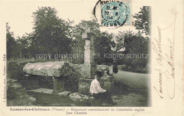 Lussac-les-Chateaux Montmorillon 86 Vienne Monument commémoratif du Connétable a