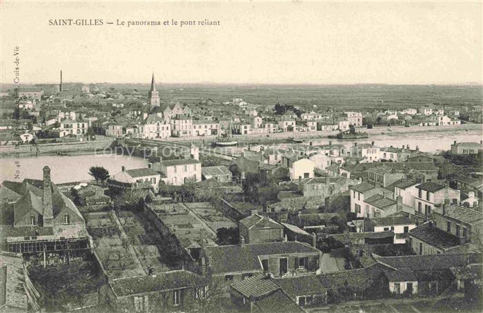 Saint Gilles Roye Montdidier 80 Somme Vue panoramique et le pont reliant