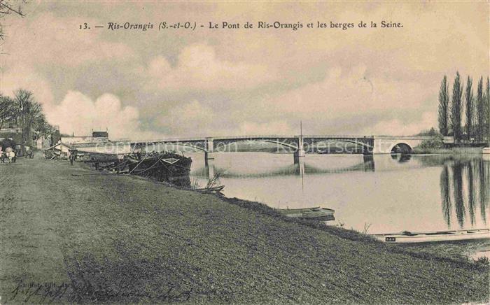 Ris-Orangis Evry 91 Essonne Le Pont et les berges de la Seine
