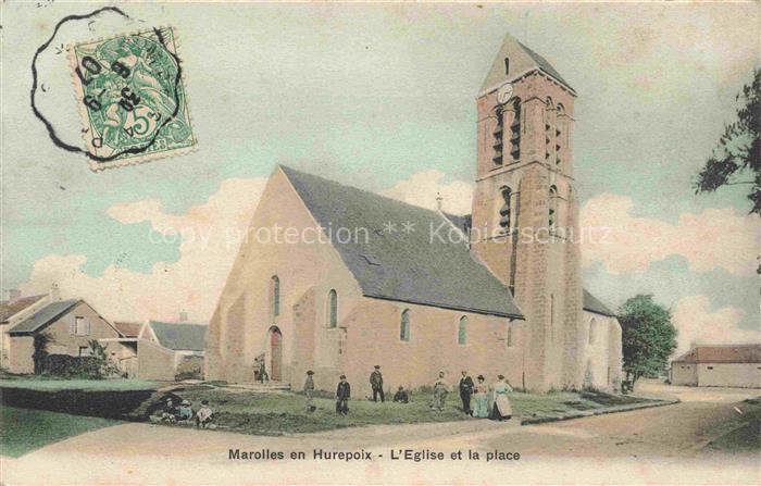Marolles-en-Hurepoix Palaiseau 91 Essonne Eglise et la place