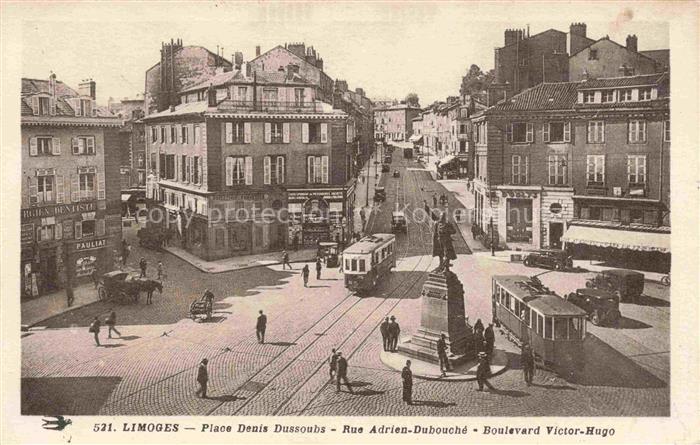 LIMOGES 87 Haute-Vienne Place Denis Dussoubs Rue Adrien Dubouché Boulevard Victo