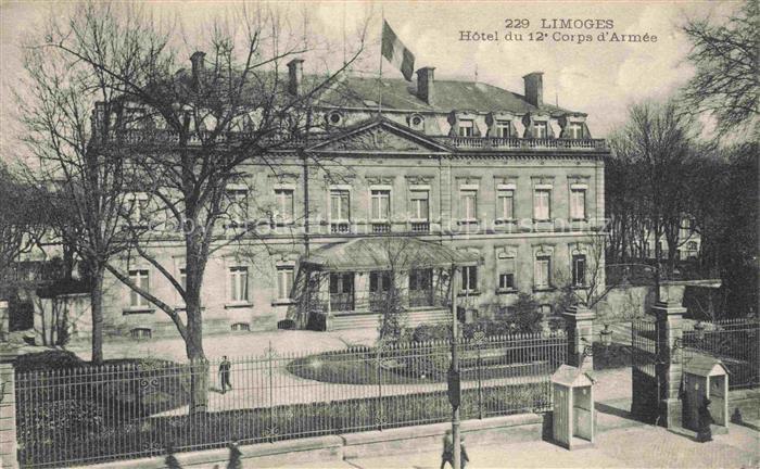 LIMOGES 87 Haute-Vienne Hôtel du 12e Corps d'Armée