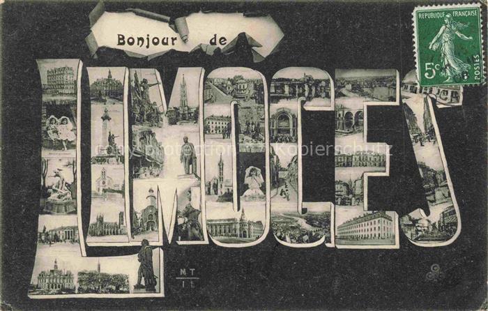 LIMOGES 87 Haute-Vienne Un bonjour de la ville Schriftzug