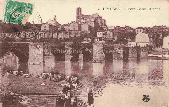 LIMOGES 87 Haute-Vienne Pont Saint-Etienne et l'église