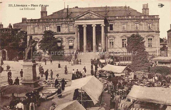 LIMOGES 87 Haute-Vienne Place d'Aisne le Tribunal Marché Monument