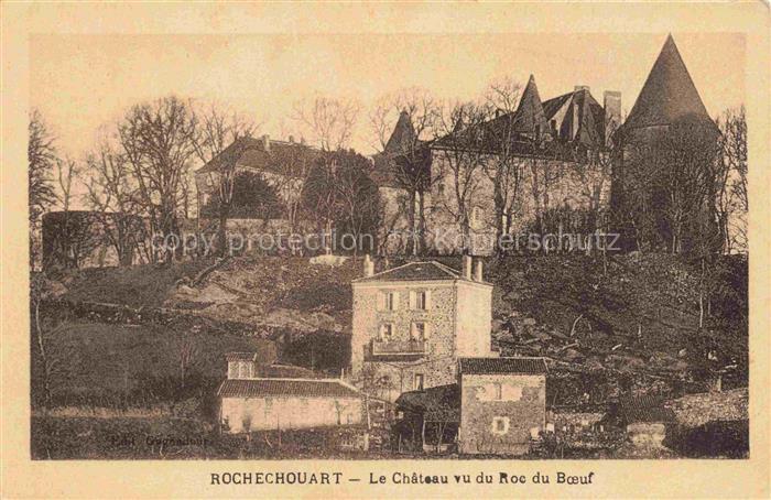 ROCHECHOUART 87 Haute-Vienne Le château vue du Roc du Boeuf