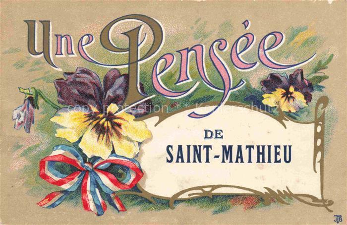 Saint-Mathieu Rochechouart 87 Haute-Vienne Une pensée de la ville Kuenstlerkarte