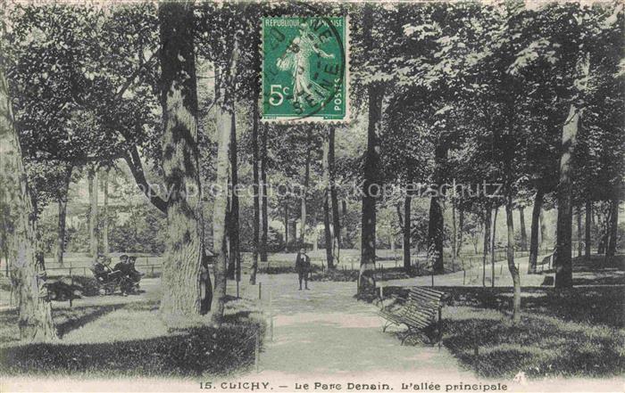 CLICHY-LA-GARENNE 92 Hauts-de-Seine Parc Denain Allée principale