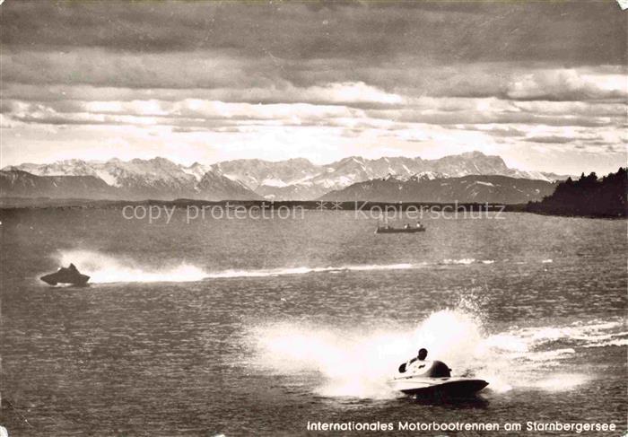 Starnberg Starnbergersee Bayern Internationales Motorbootrennen am Starnbergerse