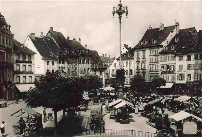 MULHOUSE Muehlhausen 68 Haut-Rhin Place de l'Hôtel de Ville Marché