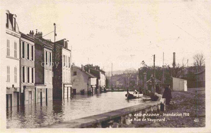Bas-MEUDON 92 Hauts-de-Seine Inondation 1910 Rue de Vaugirard