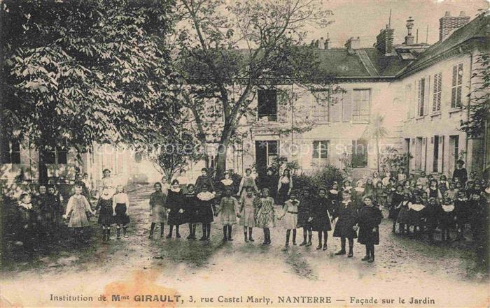 NANTERRE 92 Hauts-de-Seine Institution de Mme Girault facade sur le jardin