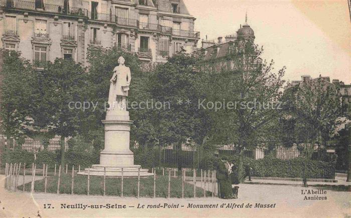 Neuilly-sur-Seine 92 Hauts-de-Seine Le Rond-Point Monument d'Alfred de Musset