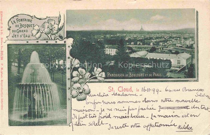 ST-CLOUD  NANTERRE 92 Hauts-de-Seine La Fontaine du Bosquet du grand Jet d'Eau P