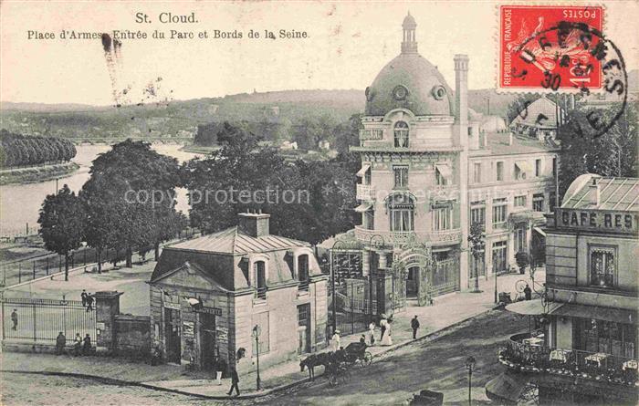 ST-CLOUD  NANTERRE 92 Hauts-de-Seine Place d'Armes Entrée du parc et Bords de la