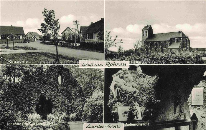 Rohren Monschau Eifel NRW Ortspartie Dorfkirche Lourdes-Grotte Innen- und Aussen