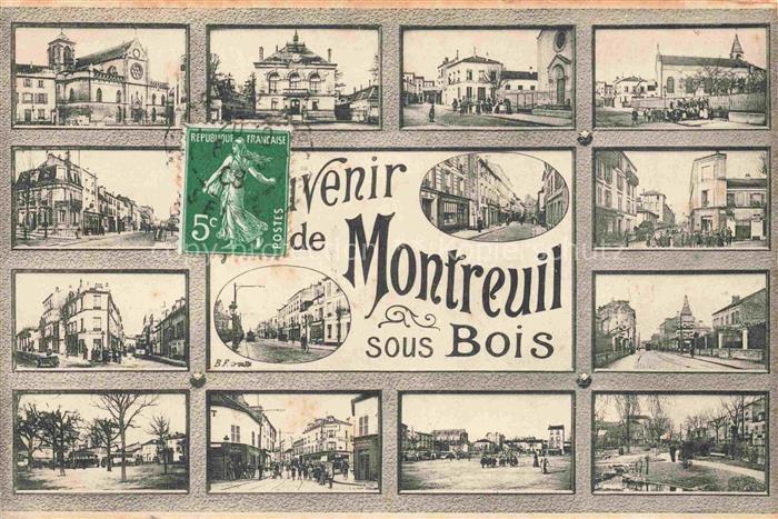 MONTREUIL -SOUS-BOIS Bobigny 93 Seine-Saint-Denis Souvenirs de la ville vues d'e