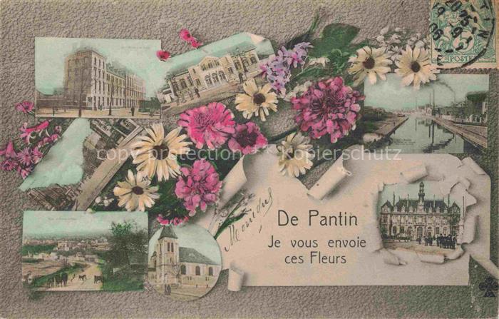 PANTIN Bobigny 93 Seine-Saint-Denis Je vous envoie ces fleurs vues d'ensemble