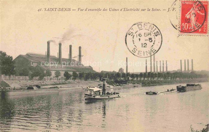SAINT-DENIS  93 Seine-Saint-Denis Vue d'ensemble des Usines d'Electricité sur la