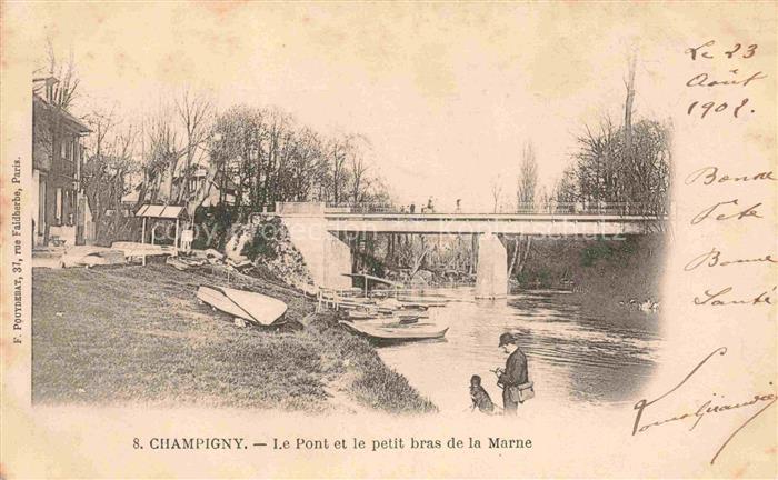 CHAMPIGNY  NOGENT-SUR-MARNE 94 Val-de-Marne Le pont et le petit bras de la Marne