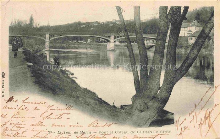 Chennevieres-sur-Marne 94 Val-de-Marne Pont et coteau de la ville Collection Le
