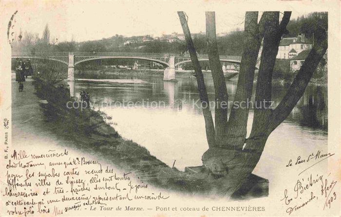 Chennevieres-sur-Marne 94 Val-de-Marne Pont et coteau de la ville Collection Le