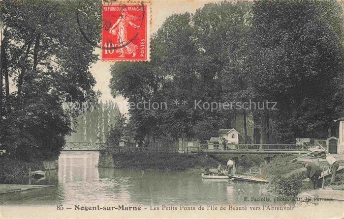 NOGENT-SUR-MARNE 94 Val-de-Marne Les petits ponts de l'Ile de Beauté vers l'Abre