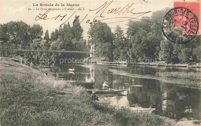 CRETEIL 94 Val-de-Marne Pont suspendu La Boucle de la Marne