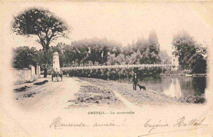 CRETEIL 94 Val-de-Marne Aux bords de la Marne la passerelle