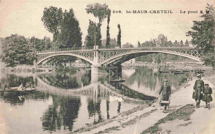 St-Maur Creteil 94 Val-de-Marne Aux bords de la Marne et le pont Werbung L'Indus