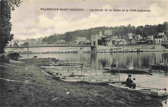 Villeneuve-Saint-Georges CRETEIL 94 Val-de-Marne Les bords de la Seine et le pon