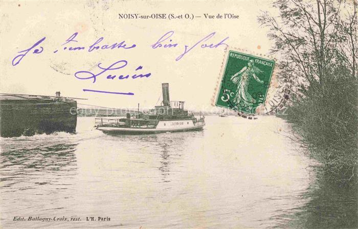 Noisy-sur-Oise SARCELLES 95 Val-d Oise Vue de l'Oise Bateau