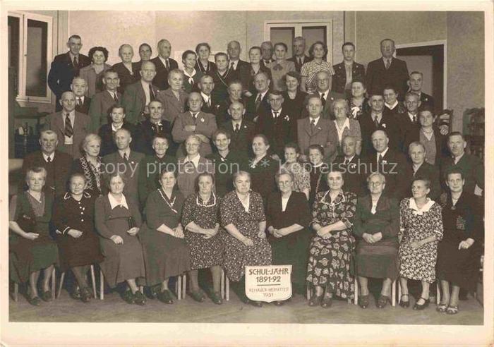 Rehau Bayerische Ostmark HOF Bayern Klassen-Gruppenbild Schuljahr 1891-92 Rehaue