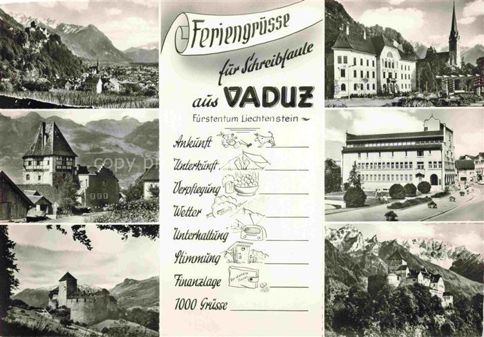 Vaduz Liechtenstein FL Teilansichten Schloss Feriengruesse fuer Schreibfaule